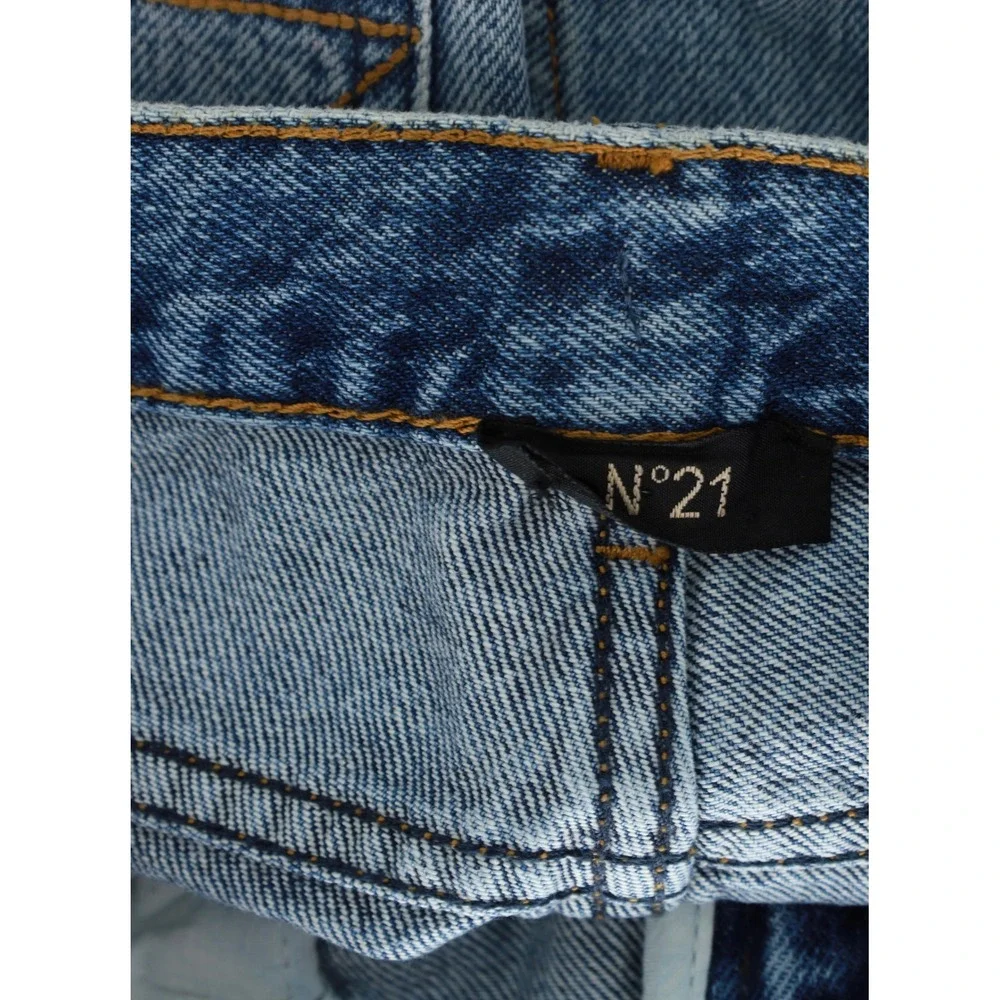 N21 Kids Distressed Graphic Denim Jeans Blue Light Wash N21544 Size 10Y Designer